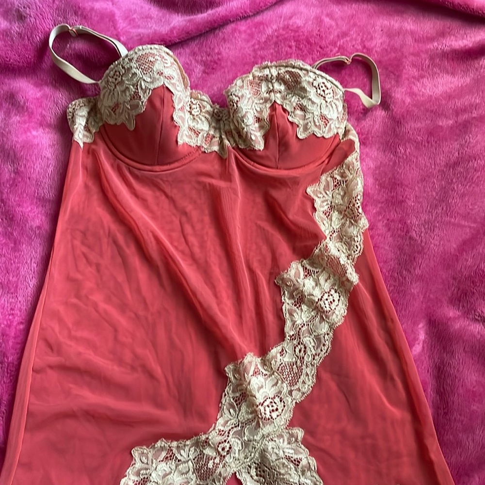 Lace mesh/sheer cami top